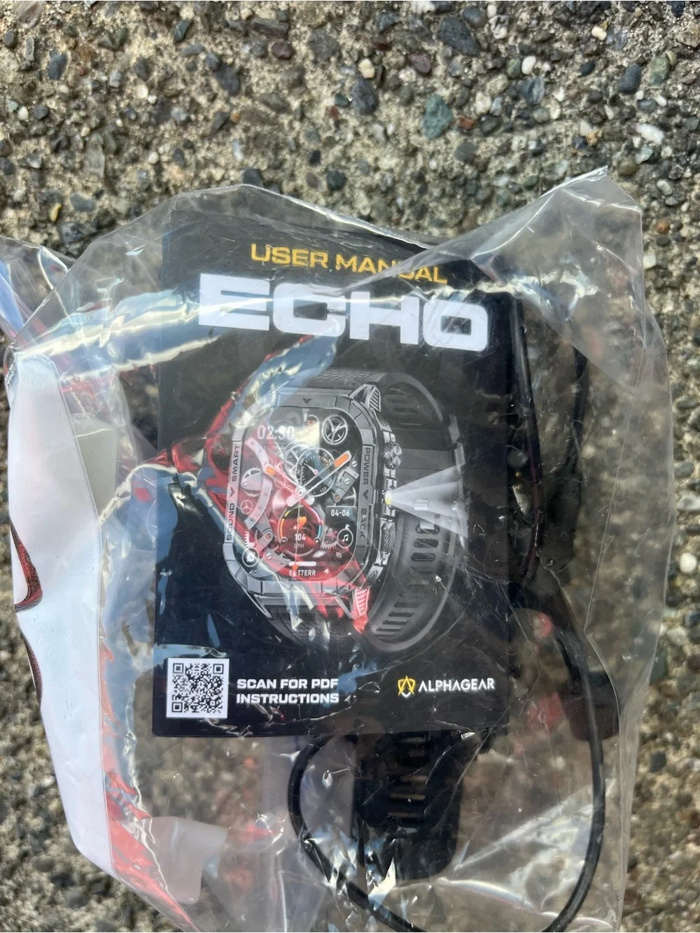 Echo AlphaGear Smartwatch - Black with Red Accents